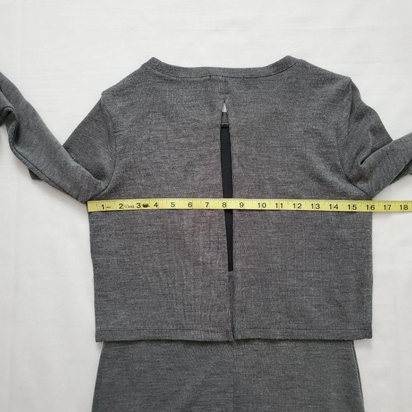 Forever 21 Women's Long Sleeve Cover-Up Style Bodycon Knit Gray Dress Size Small - Picture 9 of 13